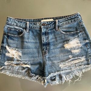Distressed Denim Women High Waisted Shorts